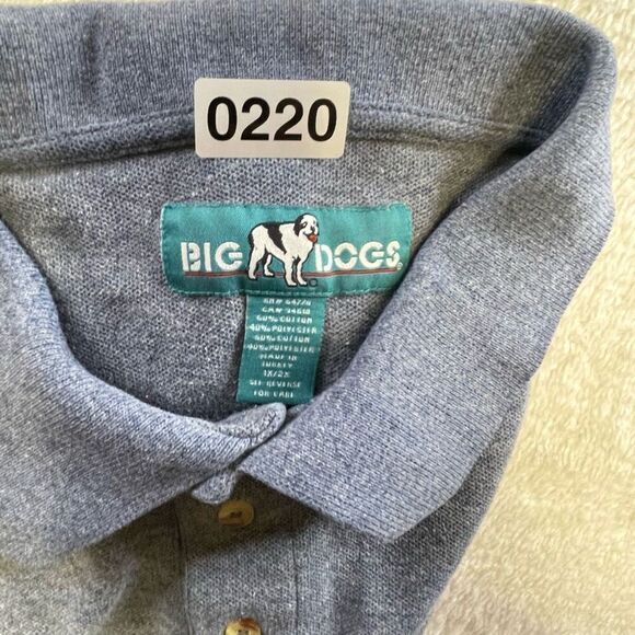 Vintage Mens Big Dogs Polo Shirt Men's 1XL / 2XL Light Blue Embroidered - Picture 9 of 9